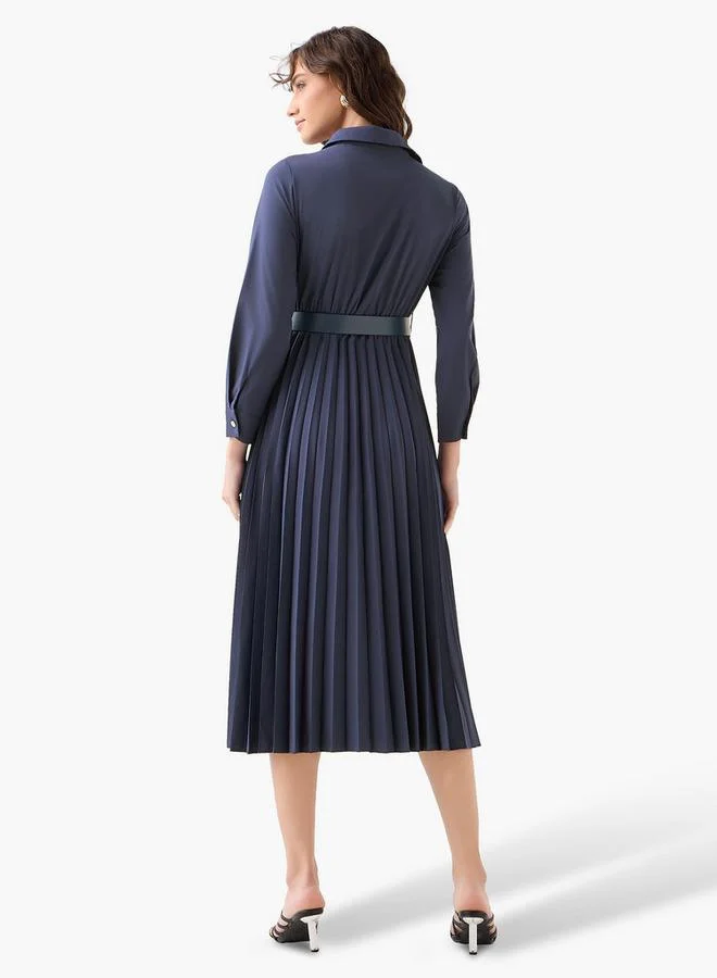 Splash FAV  Midi Shirt Dress with Belt for Women | Best Price UAE